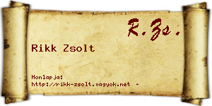 Rikk Zsolt névjegykártya